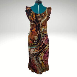Free Shipping! One of a Kind Hand dyed Ruffle Accent Maxi Dress with Pockets